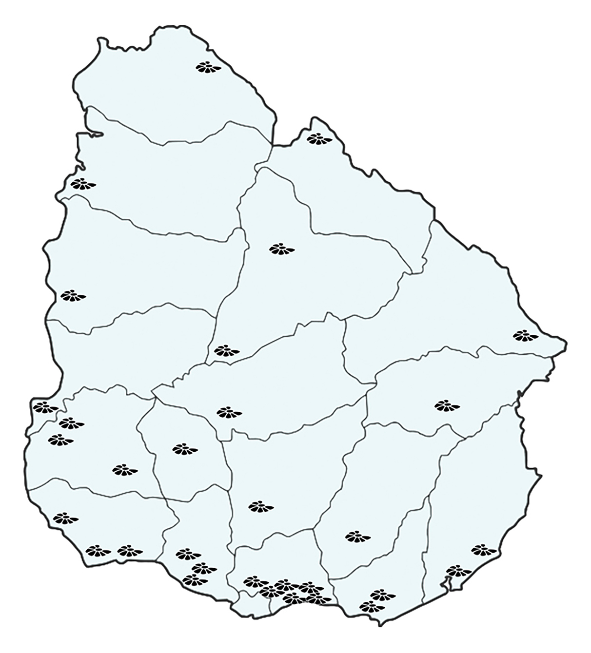 Mapa Marchas del Silencio Uruguay